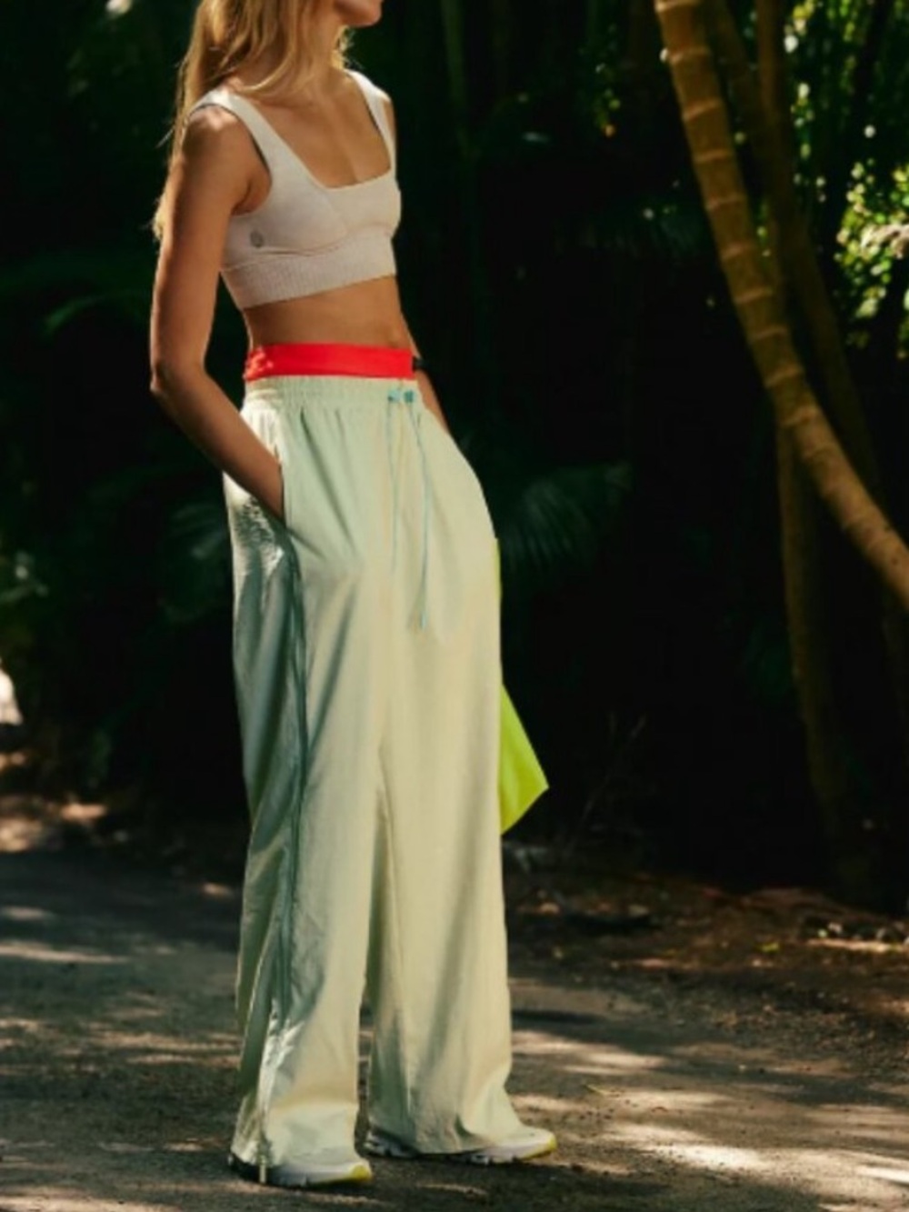 Free People Movement Prime Time Track Pants Mint Green Small Zip Sides
